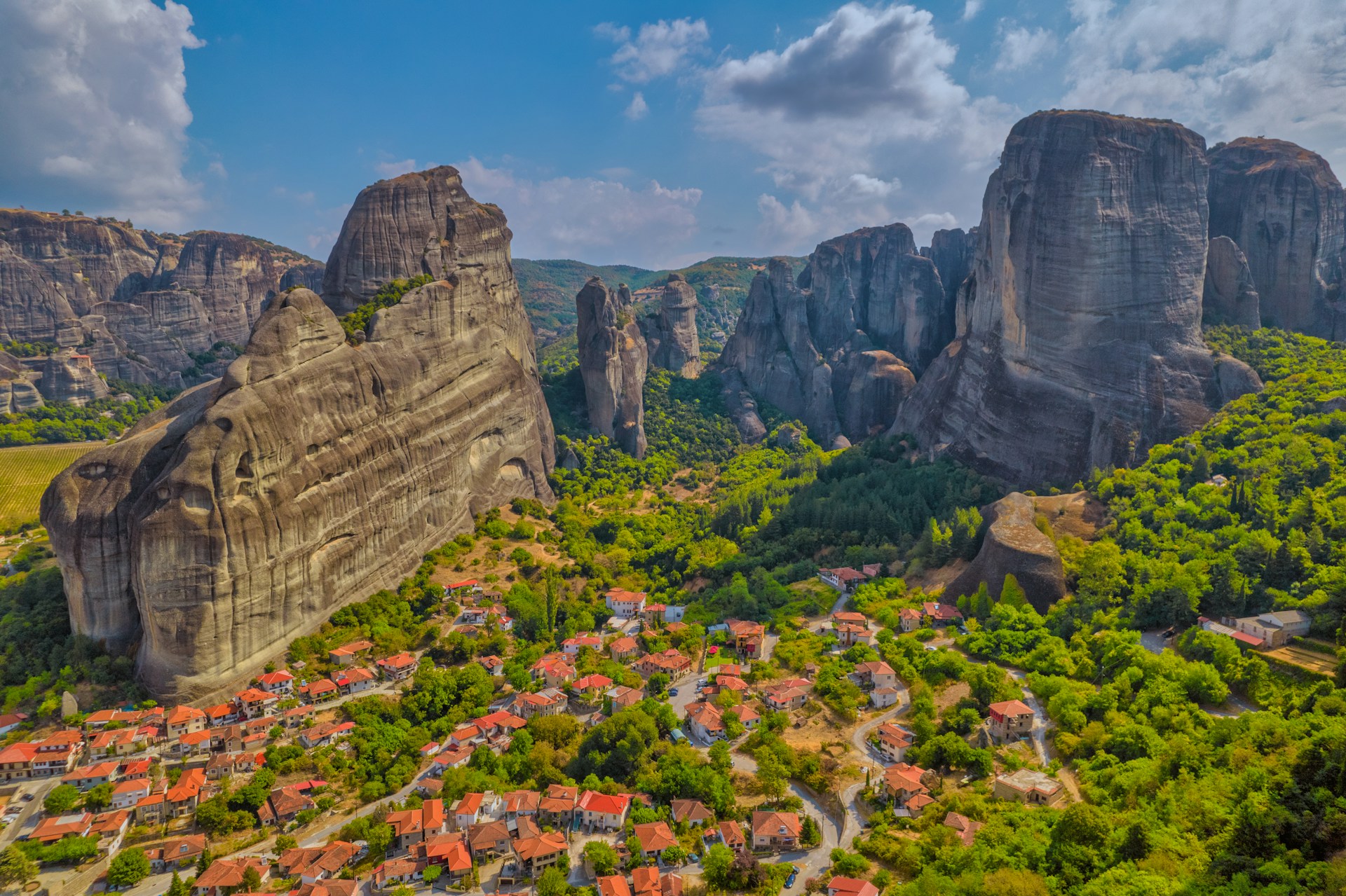 Foto av landsbyen Kastraki ved Meteora