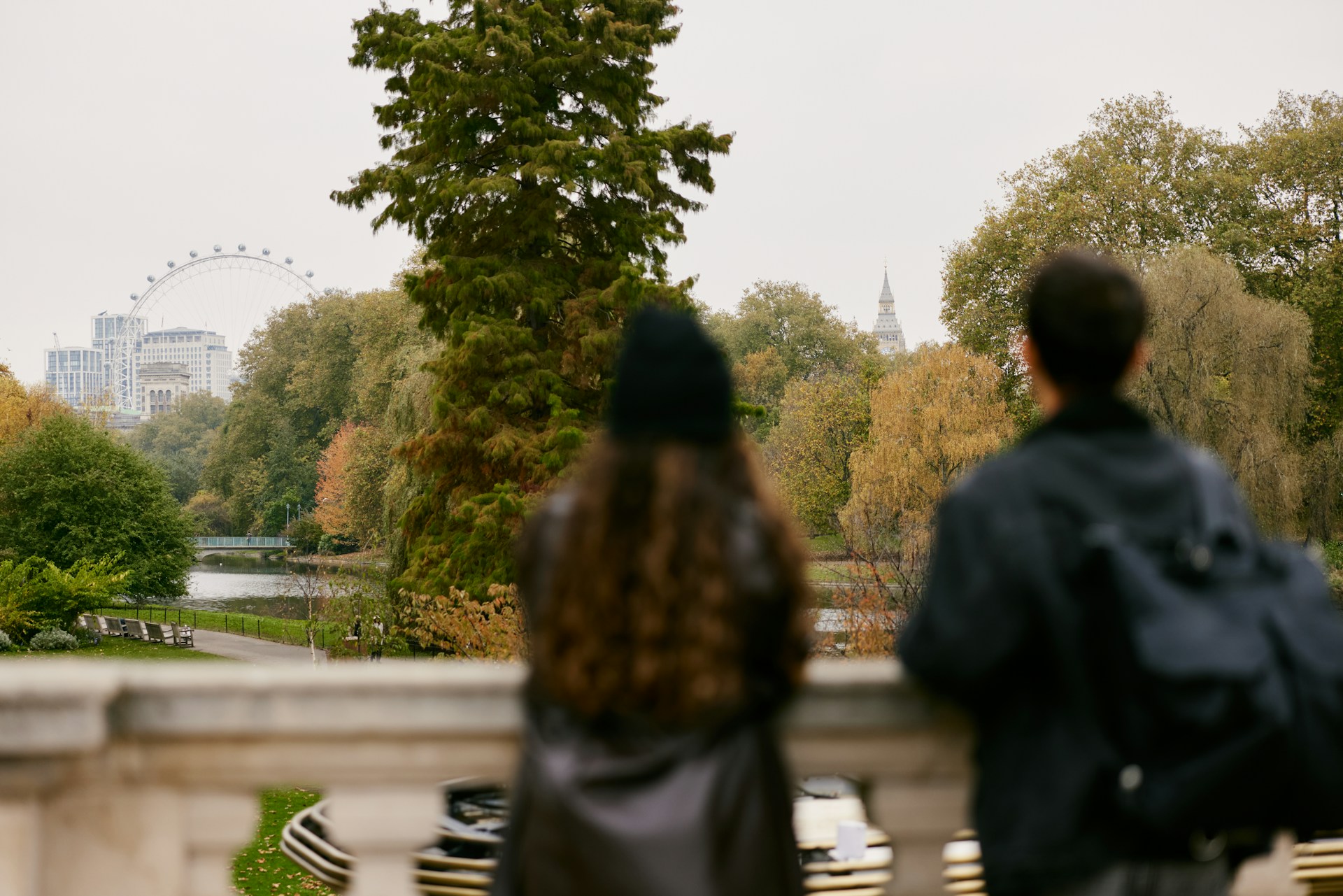 Reiseguide: St. James’s Park i London St. James’s Park med London Eye i bakgrunnen