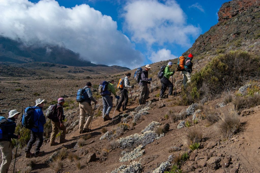 Folk som er på vei til Kilimanjaro