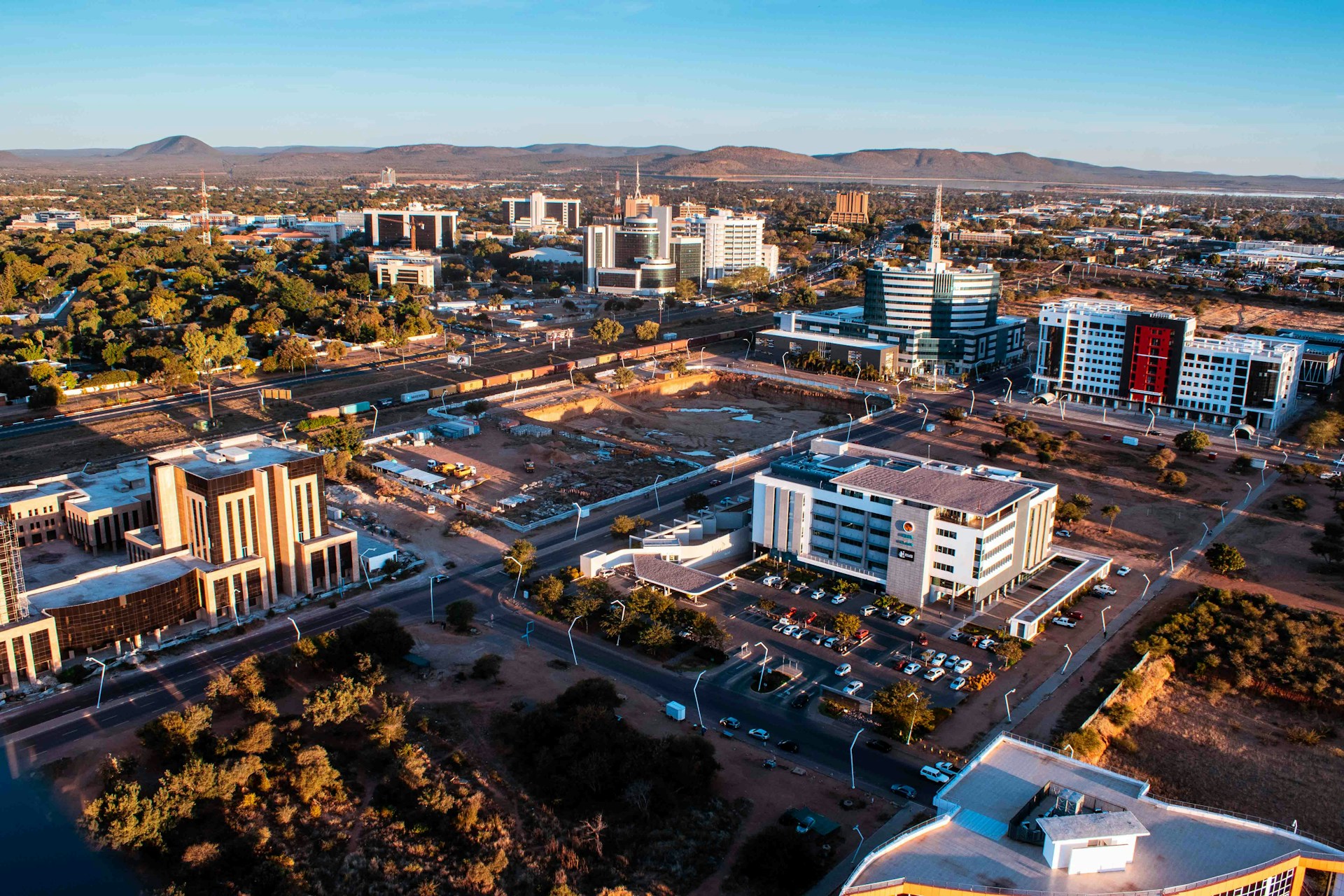 Utsikt over Gaborone, hovedstaden i Botswana