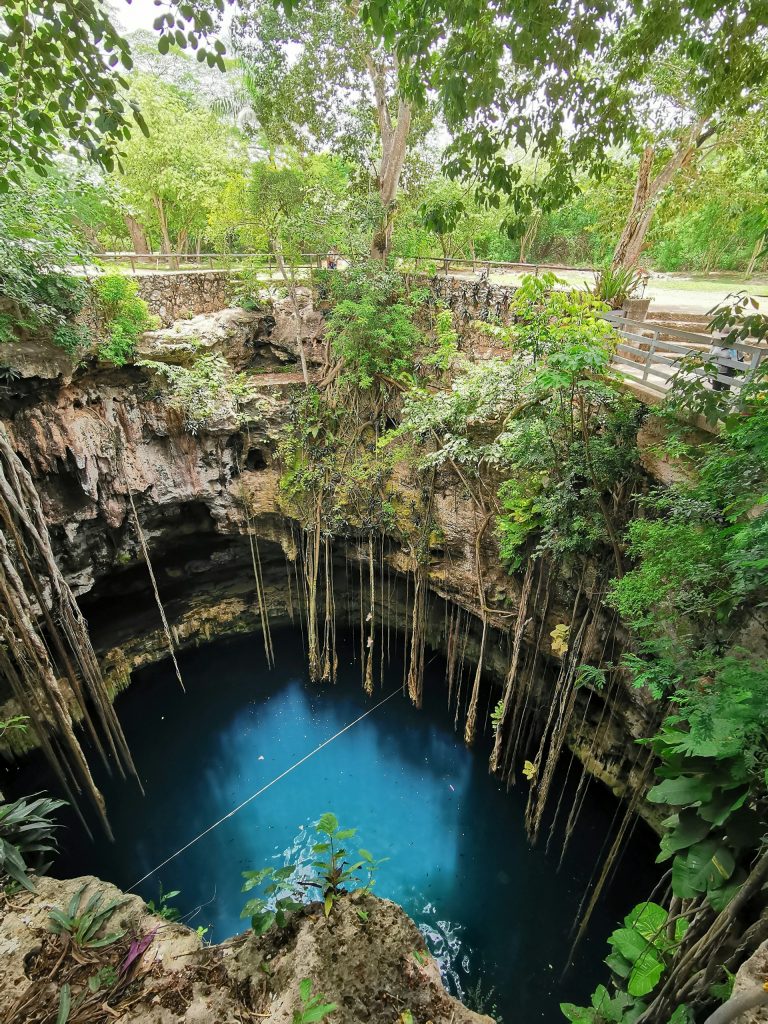 En cenote på Yucatán-halvøya i Mexico